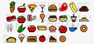 Food Vector Icon Set, Showcasing Food I've Grown To - New York City