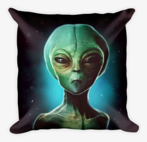 Not Only Does To The Green Alien Make A Statment On - Black Pillows Png