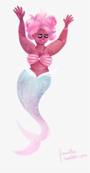 As Requested, A Cute Chubby Mermaid With Pink Hair - Mermaid