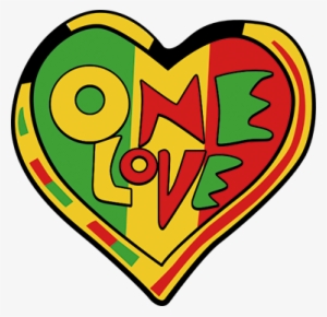 One Love Rasta Wall Sticker - Red Yellow Green Heart