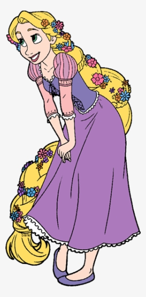 Rapunzel - Tangled With Flowers In Hair Clip Art