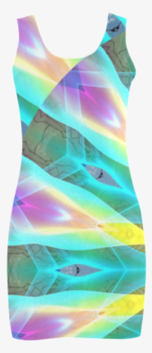 Golden Violet Peacock Sunrise Abstract Wind Flower - Active Tank