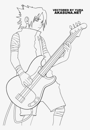 Naruto Coloring Pages Sasuke - Sasuke Guitar