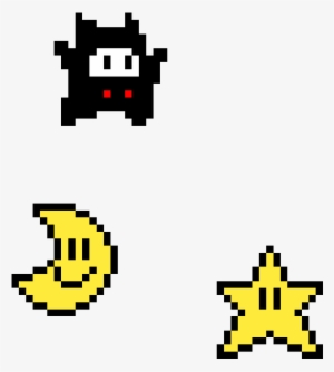 Super Mario World Star, 3-up Moon, And Ninji - 8 Bit Mario Star