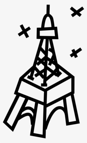 Vector Illustration Of Eiffel Tower On Champ De Mars