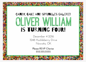 Birthday Invitation With Sprinkles Border - Circle