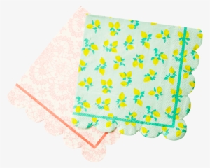 20 Paper Napkins With Scallop Edge In 2 Assorted Prints - Paper
