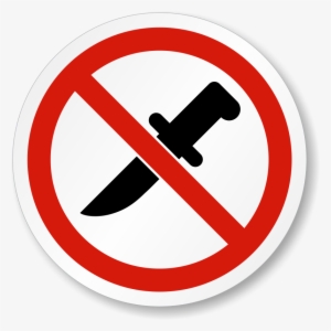 No Knife Allowed Iso Prohibition Safety Symbol Label - No Knife Symbol