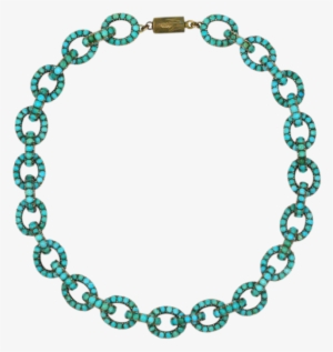 Victorian Turquoise Pavé Chain Link Necklace - Circle Chain Vector Png