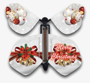 Christmas Bows & Bells Magic Flying Butterfly - Happy Holidays Note Cards (pk Of 20)