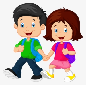 Cute Cartoon Funny School Children Clip Art Images - Go To School Bag With  Student Transparent PNG - 600x600 - Free Download on NicePNG