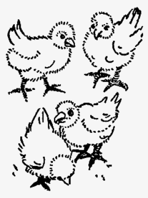 These Are Two Digital Stamps Of A Chicken And Chicks - Digital Stamp
