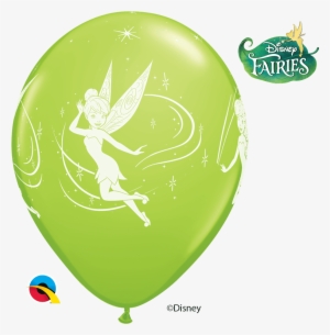 Qualatex Tinkerbell Lime Green 6pk With Helium - Walltastic Disney Fairies (tinker Bell)