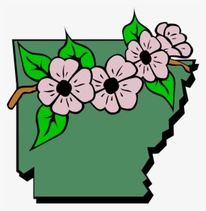 Arkansas State Map Outline - Arkansas State Flower Clipart