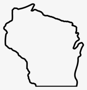 Wisconsin Outline Rubber Stamp - Black And White Outline Of Wisconsin