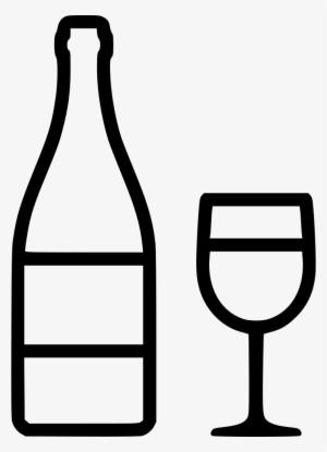 Wine Bottle Glass - Wine Outline Icon Svg