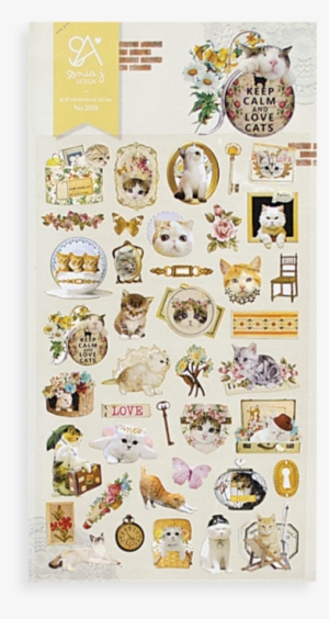 Sonia J Design Stickers - Keep Calm Love Cats Sticker 1 Sheet