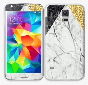 A Mix Of Marbles And Gold Glitter Printed On A Fabulous - Samsung Galaxy S5 Mini