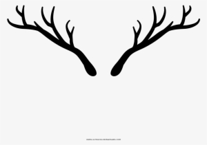 Deer Horns Coloring Page - Stock Illustration