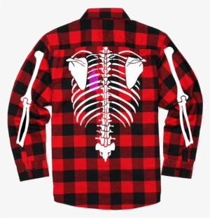 Skelton Heart Flannel - Boys Skeleton Costume T-shirt - Xs