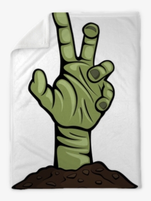 Vector Illustration Of A Creepy Zombie Hand Reaching - Zombie Hand Coming Out Of The Ground