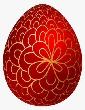 Red Decorative Easter Egg Png Clip Art Banner Stock - Art