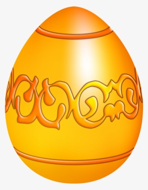Easter Yellow Decorative Egg Png Clip Art - Yellow