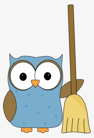 Broom Clip Art - Owl With Broom