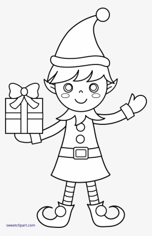 christmas elf coloring pages with page clipart sweet - easy christmas elf coloring pages
