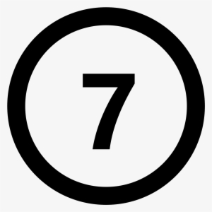 Circled 7 Icon - 3 With A Circle Around