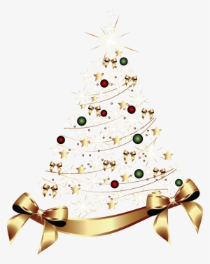 Transparent Christmas Ornaments Tumblr - Gold Christmas Tree Png