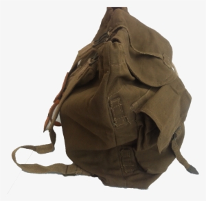Green Canvas Backpack Leather Strap - Handbag