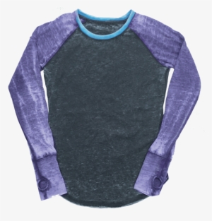 Picture Of Burnout Black/purple Baseball Shirt - Shirt