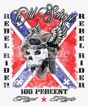 Rebel Rider - Old School - 100 Percent - Road Ready - Old School Rebel Biker Motorcycle Rider Road Skull
