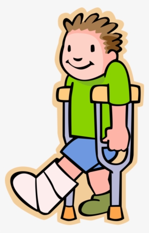 Vector Illustration Of Primary Or Elementary School - Broken Leg Clipart