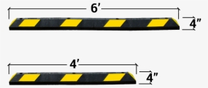 Info-graphic Of 6' And 4' Parking Curb - Slope