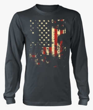 Distressed American Flag District Long Sleeve - Limited Edition Molon Labe - Come And Take