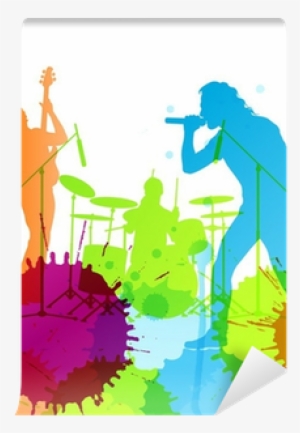 Rock Pop Band Colorful Spots And Splash Vector Wall - Rock