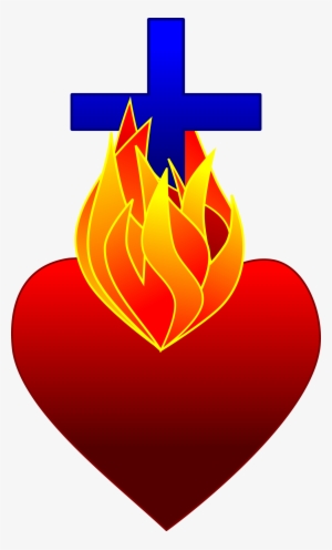 Cliparthot Royalty Free Library - Catholic Heart On Fire