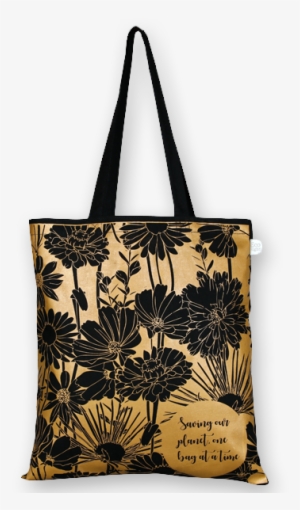 Cotton Tote Bag, Flowers - Black White 3c Shower Curtain
