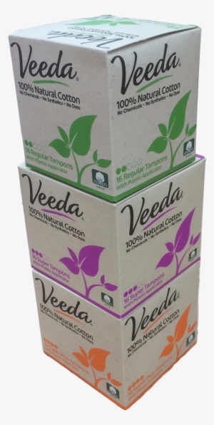 Natural Cotton Tampons - Veeda - Natural Cotton Tampons - With Applicator -