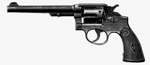 Revolver Gun Antique Illustration Drawing Digital Download - Revolver Clipart
