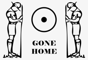 In The Middle, The Scout Symbol For Going Home - Scout Gone Home Sign