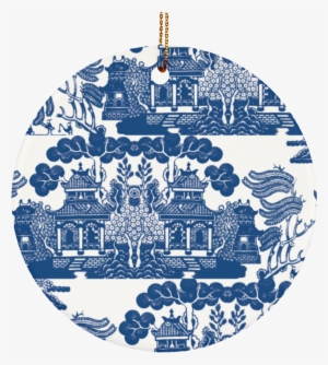 Blue Pagoda Ceramic Chinoiserie Ornament - T-shirt