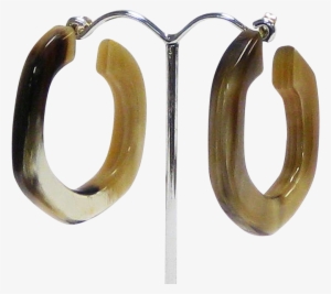 - African Horn Hexa Hoop Earring Polished - Earrings