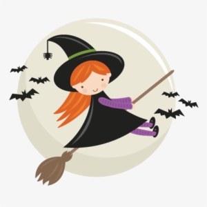 Cute Flying Witch Svg Cut File Halloween Svg Cut Files - Cute Witch Clipart Free
