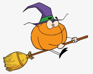 Witch On A Broom Clipart Clipartfest - Witch Pumpkin Clip Art