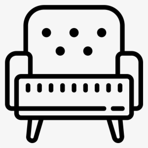 The Icon Shows An Armchair That Has Two Wooden Pegs - Arm Chair Icon