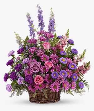 Gracious Lavender Basket - Gracious Lavender Funeral Flowers Basket