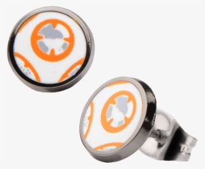 Force Awakens Bb-8 Stud Earrings - Star Wars 7 Bb8 Droid Stainless Steel Stud Earrings
